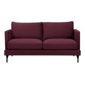 Burgundowa sofa 2-osobowa z czarną konstrukcją Windsor & Co Sofas Jupiter
