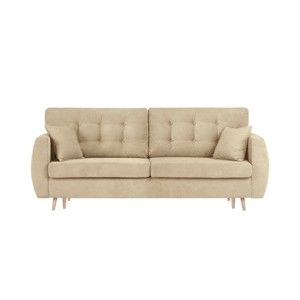 Beżowa 3-osobowa sofa rozkładana ze schowkiem Cosmopolitan design Amsterdam, 231x98x95 cm