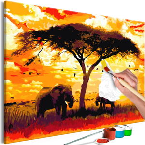 Zestaw płótna, farb i pędzli DIY Artgeist Africa at Sunset, 120x80 cm