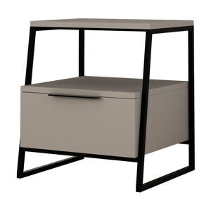 Beżowa szafka nocna z półką Pal – Kalune Design