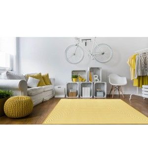 Żółty dywan odpowiedni na zewnątrz Floorita Braid, 200x285 cm
