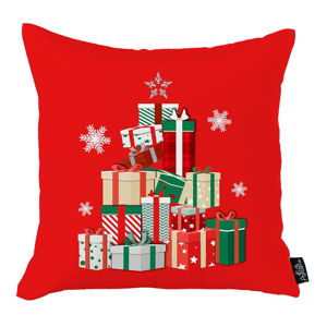 Czerwona poszewka na poduszkę ze świątecznym motywem Apolena Honey Christmas Gifts, 45x45 cm