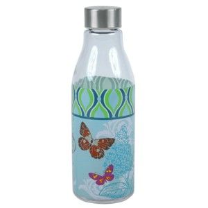 Niebieska butelka szklana Ego Dekor Butterfly