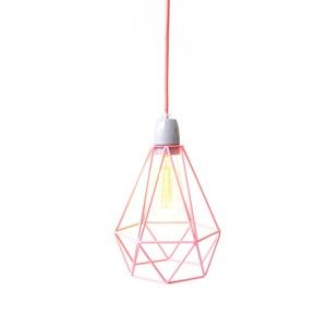 Lampa z różowym kloszem i kablem Filament Style Diamond #1
