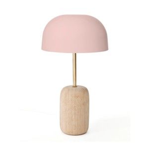 Lampa stołowa z różowym abażurem HARTÔ Nina