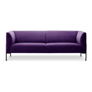 Ciemnofioletowa sofa 3-osobowa z czarnymi nogami Mossø Palih