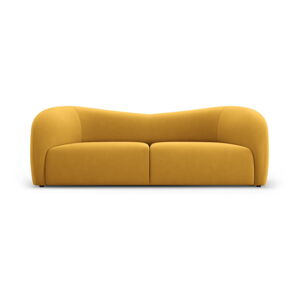 Musztardowa aksamitna sofa 197 cm Santi – Interieurs 86
