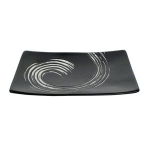 Czarny talerz prostokątny Tokyo Design Studio Maru, 20,5x14 cm