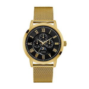 Męski zegarek z paskiem ze stali nierdzewnej w złotym kolorze Guess W0871G2
