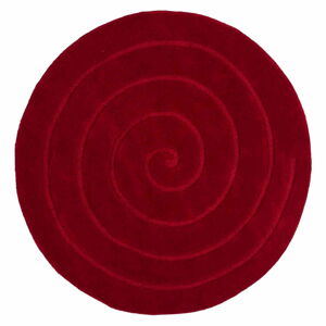 Czerwony wełniany dywan Think Rugs Spiral, ⌀ 140 cm