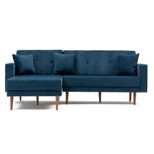 Ciemnoniebieska sofa rozkładana Dublin, lewostronny