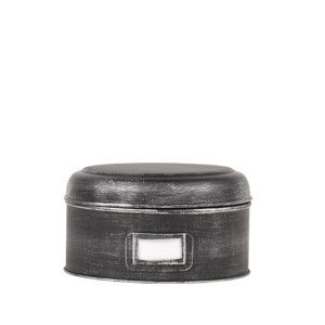 Czarny pojemnik metalowy LABEL51 Antigue, ⌀ 21,5 cm