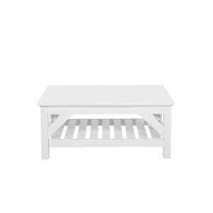 Biały stolik z białym blatem Monobeli Klause, 60x101 cm