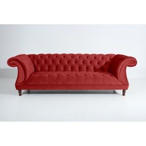 Ciemnoczerwona sofa trzyosobowa Max Winzer Ivette