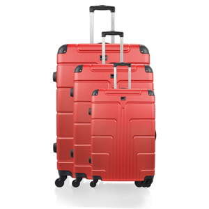 Zestaw 3 walizek Riana, czerwone
