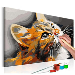 Zestaw płótna, farb i pędzli DIY Artgeist Red Cat, 60x40 cm