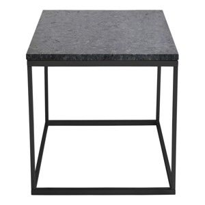 Czarny stolik granitowy z czarną konstrukcją RGE Accent, szer. 50 cm