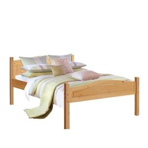 Brązowe łóżko z litego drewna sosnowego Støraa Barney, 140x200 cm