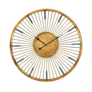 Żelazny zegar ścienny w złotym kolorze Mauro Ferretti Stick