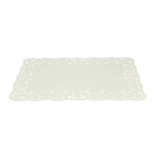 Zestaw 15 białych ozdobnych papierowych serwetek pod tort Metaltex, 30 x 19 cm