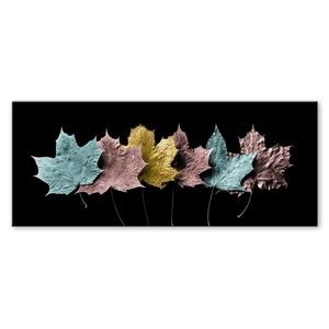 Obraz Styler Glas Pastell Leafes, 50x125 cm