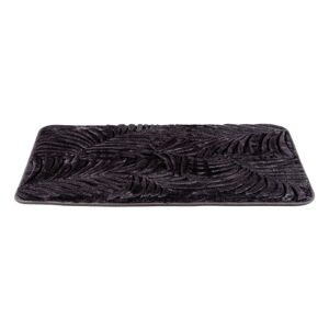 Ciemnoszary dywanik łazienkowy z pianki z pamięcią kształtu 50x80 cm Leaves – Wenko