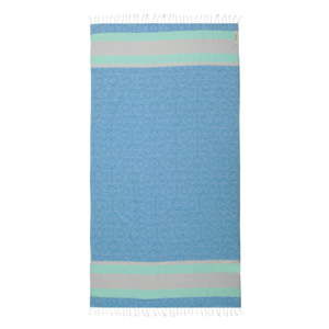 Niebieski ręcznik hammam Begonville Coast, 180x95 cm