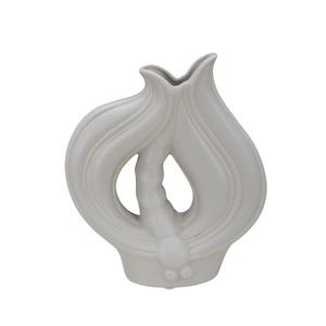 Jasnoszary wazon porcelanowy Mauro Ferretti Lein