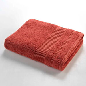 Ceglasty bawełniany ręcznik kąpielowy frotte 90x150 cm Tendresse – douceur d'intérieur