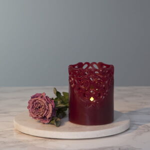 Czerwona woskowa świeczka LED Star Trading Clary, wys. 10 cm
