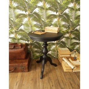 Czarni stolik z drewna cedrowego Orchidea Milano Black Living, ⌀ 50 cm