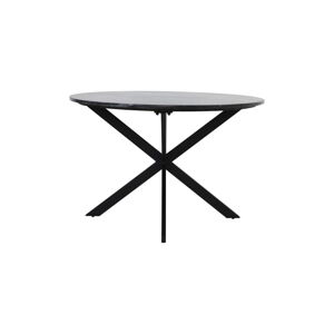 Czarny okrągły stół z blatem w dekorze marmuru ø 120 cm Tomochi – Light & Living