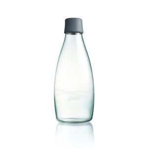 Szara butelka ze szkła ReTap z dożywotnią gwarancją, 800 ml
