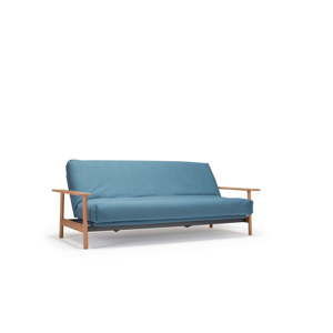 Niebieska rozkładana sofa ze zdejmowanym obiciem Innovation Balder Elegance Petrol, 97x230 cm