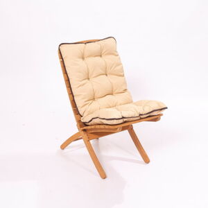 Kremowe/naturalne drewniane krzesło ogrodowe – Floriane Garden