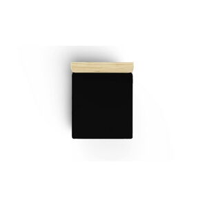 Czarne bawełniane prześcieradło z gumką 160x200 cm – Mijolnir