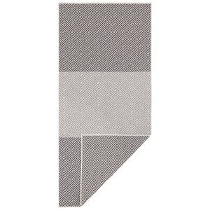Czarno-biały dwustronny dywan zewnętrzny Bougari Maui, 80x350 cm