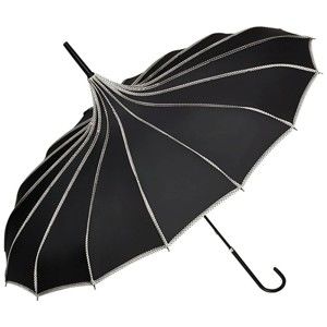 Czarny parasol Von Lilienfeld Pagoda Justine, ø 90 cm