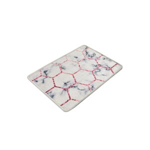 Biały/szary dywanik łazienkowy 60x40 cm Honeycomb - Foutastic