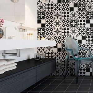 Zestaw 24 naklejek ściennych Ambiance Wall Decal Cement Tiles Azulejos Yanga, 10x10 cm