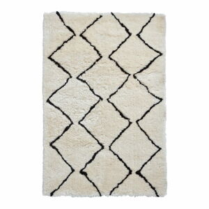 Beżowo-czarny ręcznie tkany dywan Think Rugs Morocco Lento Ivory & Black, 120x170 cm