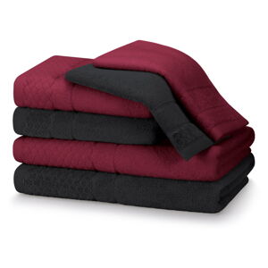 Czerwone/czarne bawełniane ręczniki zestaw 6 szt. frotte Rubrum – AmeliaHome
