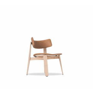 Krzesło do jadalni z drewna dębowego ze skórzanym siedziskiem Gazzda Nora