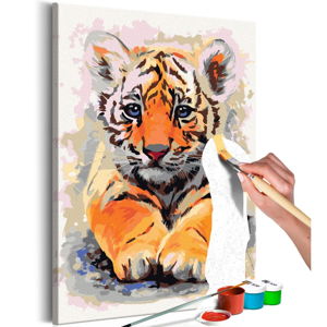 Zestaw płótna, farb i pędzli DIY Artgeist Baby Tiger, 60x40 cm