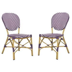 Zestaw 2 fioletowo-białych krzeseł Safavieh Parisian