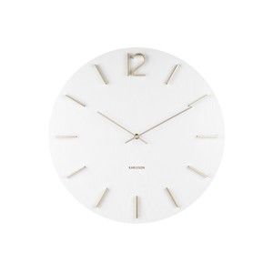 Biały zegar ścienny Karlsson Meek, ⌀ 50 cm