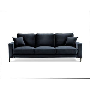 Ciemnoniebieska aksamitna sofa Kooko Home Harmony, 220 cm