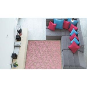 Różowy dywan odpowiedni na zewnątrz Floorita Fiore, 160x230 cm