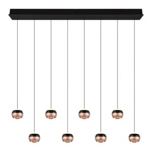 Lampa wisząca LED w czarno-miedzianym kolorze z metalowym kloszem Orbit – Trio Select