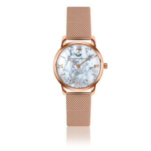 Zegarek damski z paskiem ze stali nierdzewnej w kolorze różowego złota Victoria Walls Mia
